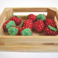 Stoff Erdbeeren - Kaufladen, Kinderküche Bild 6