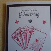 Glückwunschkarte Geburtstagskarte Kartenspielen Frau Mann Pik Kreuz Karo Herz Kartenspieler Spielkarten Bild 2