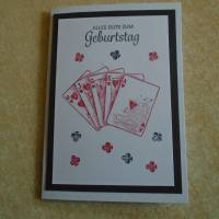 Glückwunschkarte Geburtstagskarte Kartenspielen Frau Mann Pik Kreuz Karo Herz Kartenspieler Spielkarten Bild 4