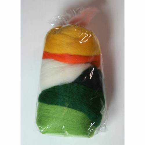 Merinowolle in Frühlingsfarben - 50g Filzpackung für Nass- und Trockenfilzprojekte