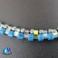 Wechsel-schmuck Magnet Glas-Perlen Collier petrol,  Statement-Kette  ART 3805 Bild 2