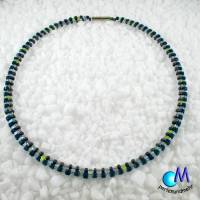 Wechsel-schmuck Magnet Glas-Perlen Collier petrol,  Statement-Kette  ART 3805 Bild 4