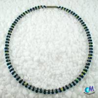 Wechsel-schmuck Magnet Glas-Perlen Collier petrol,  Statement-Kette  ART 3805 Bild 6