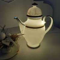 Elegante Kaffeekanne als Lampe aus Porzellan mit LED  (5) Bild 2