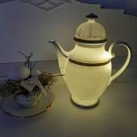 Elegante Kaffeekanne als Lampe aus Porzellan mit LED  (5) Bild 4