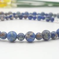 Halskette aus einen natürlichen Jasper Stein "See blau Meer" Bild 1