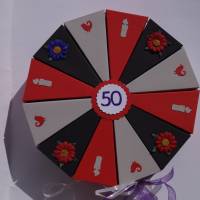 93 Geldgeschenk, Geschenk zum 50. Geburtstag, Geldgeschenkverpackung,  Geschenkschachtel zum Geburtstag,Geburtstagskind Bild 1