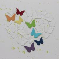 Glückwunschkarte zum Geburtstag - Grußkarte mit Herz aus Schmetterlingen Bild 2