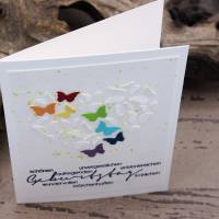 Glückwunschkarte zum Geburtstag - Grußkarte mit Herz aus Schmetterlingen Bild 4
