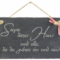 Schiefer Schild Haussegen Wanddekoration Türschild Geschenkidee zum Richtfest Einzug versch. Modelle Bild 2