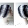 Wintermütze; Beaniemütze; Zipfelmütze; Slouch / UNISEX / schwarz-grau-weiß Farbverlauf / Gr.: M - L Bild 2