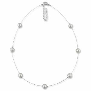 Modische Perlenkette, Perlen weiß creme, 925 Silber, Geschenkbox, Perlen Kette, Schmuck Hochzeit, Halskette Silber Bild 2
