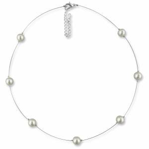 Modische Perlenkette, Perlen weiß creme, 925 Silber, Geschenkbox, Perlen Kette, Schmuck Hochzeit, Halskette Silber Bild 3