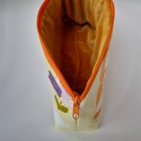 Kosmetiktasche *Vintage-Stoff 70er - Vögel* Größe M, in gelb-orange-weiß von he-ART by helen hesse Bild 6