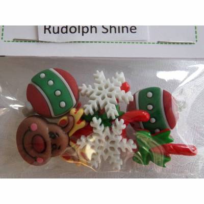 Buttons Galore Knöpfe    Weihnachten     (1 Pck.)    Rudolph Shines