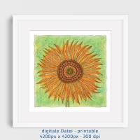 Digitale Datei, Kunst zum Ausdrucken, Bild Sonnenblume, 4200 px x 4200 px, 300 dpi Bild 2