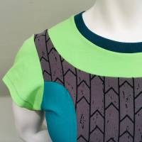 Farbenfrohes Designer Kleid _ Eco Fashion Art Print *Seepferdchen* petrol_100% Biobaumwolle _T- Shirt Kurzarm sportlich Bild 5