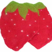 Topflappen in Form von Erdbeeren, Topflappen aus Filz, Geschenkidee für die Küche, Topfuntersetzer Erdbeere, Bild 4