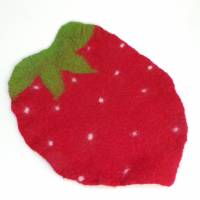 Topflappen in Form von Erdbeeren, Topflappen aus Filz, Geschenkidee für die Küche, Topfuntersetzer Erdbeere, Bild 5