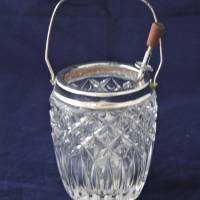 Eiskübel Vintage Bleikristall mit Metallmontur und Greifer Bild 10