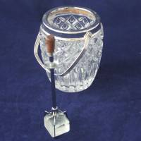 Eiskübel Vintage Bleikristall mit Metallmontur und Greifer Bild 2