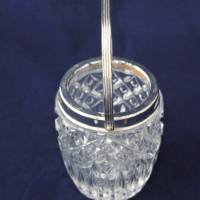 Eiskübel Vintage Bleikristall mit Metallmontur und Greifer Bild 5