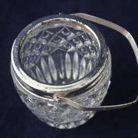 Eiskübel Vintage Bleikristall mit Metallmontur und Greifer Bild 6