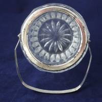 Eiskübel Vintage Bleikristall mit Metallmontur und Greifer Bild 7