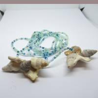 Lange bunte Halskette mit Miniperlen und echten Muscheln Bild 5