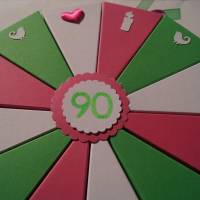 A2 Geldgeschenk, Geschenk zum 90. Geburtstag, Geldgeschenkverpackung,  Geschenkschachtel zum Geburtstag,Geburtstagskind Bild 6