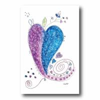 Karte zum Geburtstag, Glückwunsch-Karte mit Herz mit Umschlag, Muttertag Valentinstag Bild 1