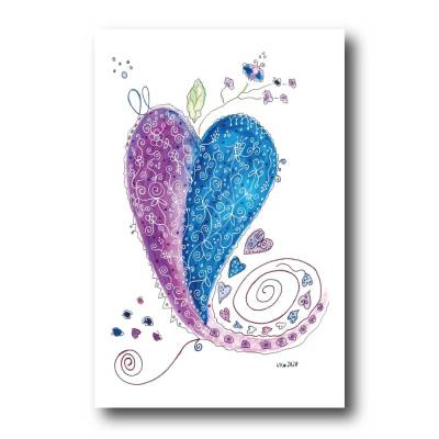 Karte zum Geburtstag, Glückwunsch-Karte mit Herz mit Umschlag, Muttertag Valentinstag