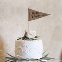 Cake Topper (Wimpel) für die Hochzeitstorte V1 Bild 1