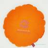 rundes Yogakissenin orange, bestickt mit der Lotusblume und Yoga, Ø 30 cm, Unikat, Geschenk, Bild 2