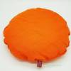 rundes Yogakissenin orange, bestickt mit der Lotusblume und Yoga, Ø 30 cm, Unikat, Geschenk, Bild 3