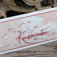 Geldgeschenkverpackung, Glückwunschkarte zur Konfirmation, Konfirmationskarte mit Fisch-Motiv, rosè- weiß Bild 1