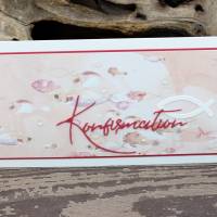 Geldgeschenkverpackung, Glückwunschkarte zur Konfirmation, Konfirmationskarte mit Fisch-Motiv, rosè- weiß Bild 2