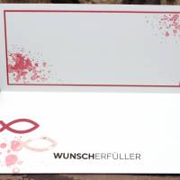 Geldgeschenkverpackung, Glückwunschkarte zur Konfirmation, Konfirmationskarte mit Fisch-Motiv, rosè- weiß Bild 4