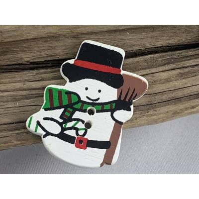 5 bunte Schneemannknöpfe * Schneemänner * Schneemann * Knöpfe * Winterknöpfe * Weihnachtsknöpfe * Christmasknöpfe * Scra