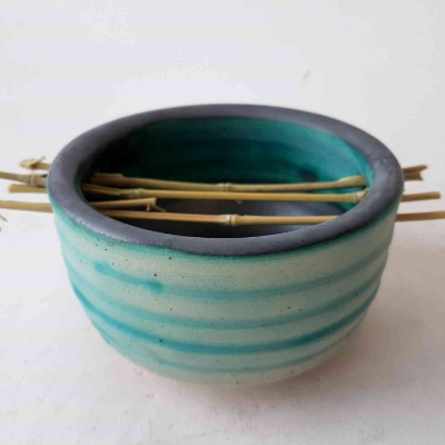 Handgefertigte Seifenschale mit Bambus Ablage