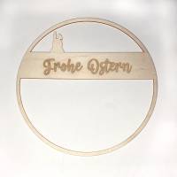Türkranz "Frohe Ostern" mit Osterhase aus Holz Bild 2