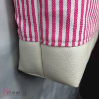 Kleine Umhängetasche mit Streifen in pink und weiß (Schnitt "Hedi" Handmade by Wittsich) Bild 3
