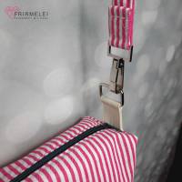 Kleine Umhängetasche mit Streifen in pink und weiß (Schnitt "Hedi" Handmade by Wittsich) Bild 4