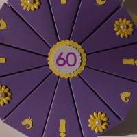 A1 Geldgeschenk, Geschenk zum 60. Geburtstag, Geldgeschenkverpackung,  Geschenkschachtel zum Geburtstag,Geburtstagskind Bild 1