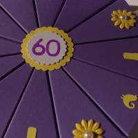 A1 Geldgeschenk, Geschenk zum 60. Geburtstag, Geldgeschenkverpackung,  Geschenkschachtel zum Geburtstag,Geburtstagskind Bild 6