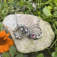 Infinity Srerling Silber Halskette, Rhodolit Granat  Anhänger, 935 Silber Halskette, Valentinstag Schmuck Bild 1