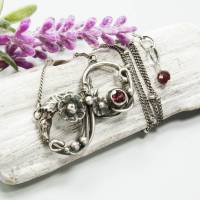 Infinity Srerling Silber Halskette, Rhodolit Granat  Anhänger, 935 Silber Halskette, Valentinstag Schmuck Bild 10