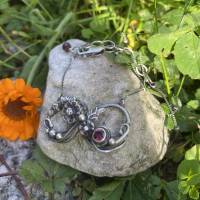 Infinity Srerling Silber Halskette, Rhodolit Granat  Anhänger, 935 Silber Halskette, Valentinstag Schmuck Bild 2