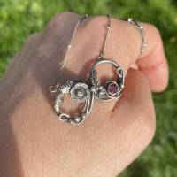 Infinity Srerling Silber Halskette, Rhodolit Granat  Anhänger, 935 Silber Halskette, Valentinstag Schmuck Bild 9