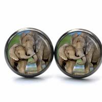 Ohrstecker Ohrhänger Clips Elefant Babyelefant Lieblingstier - verschiedene Größen - Edelstahl - Geschenkidee Bild 2
